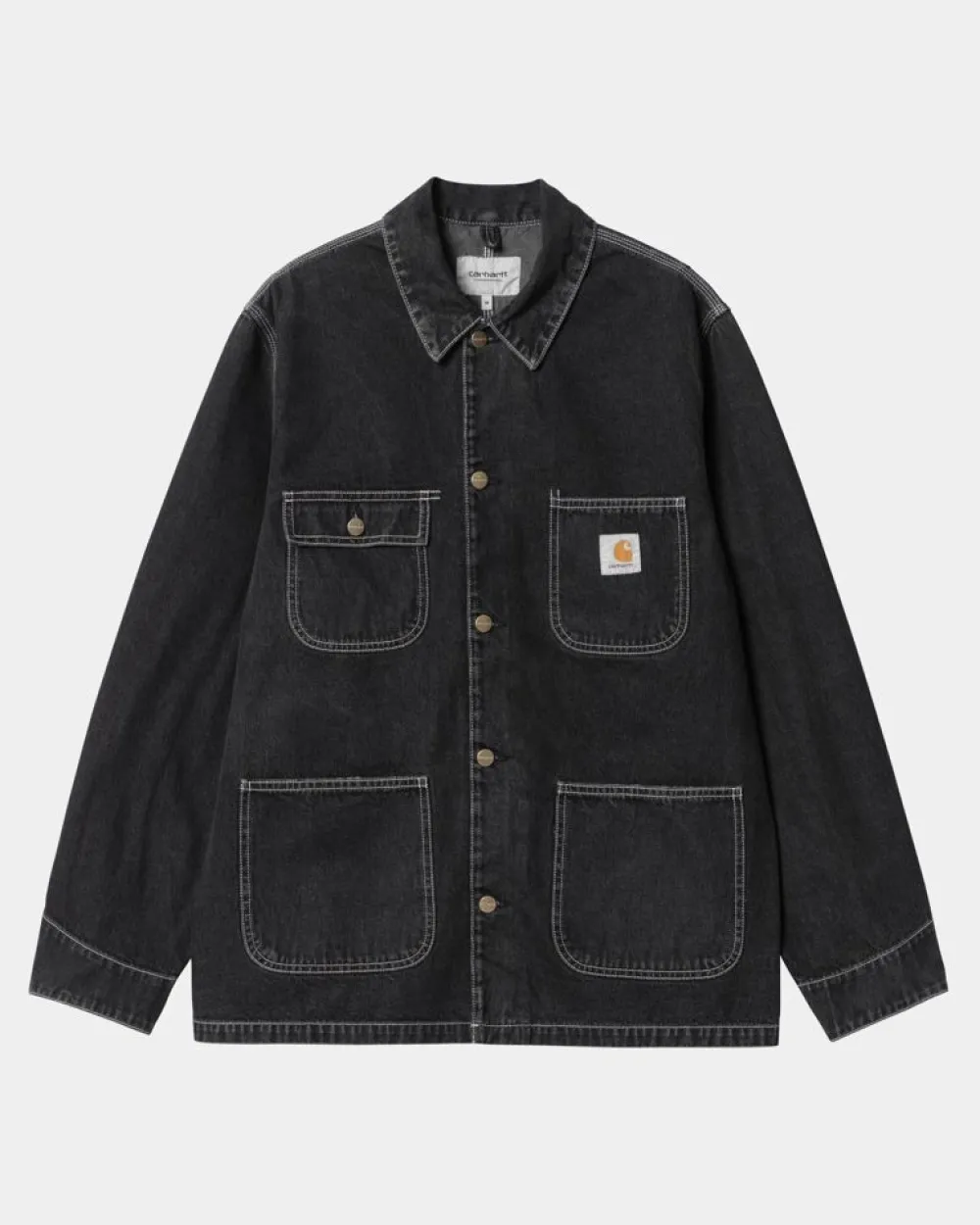 Mænd Carhartt WIP Og Chore Coat (Forar) | Sort (Stenvasket)