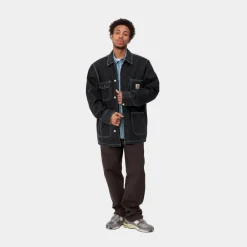 Mænd Carhartt WIP Og Chore Coat (Forar) | Sort (Stenvasket)