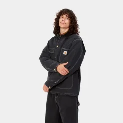 Mænd Carhartt WIP Og Chore Coat (Vinter) - Denim | Sort (Stenvasket)