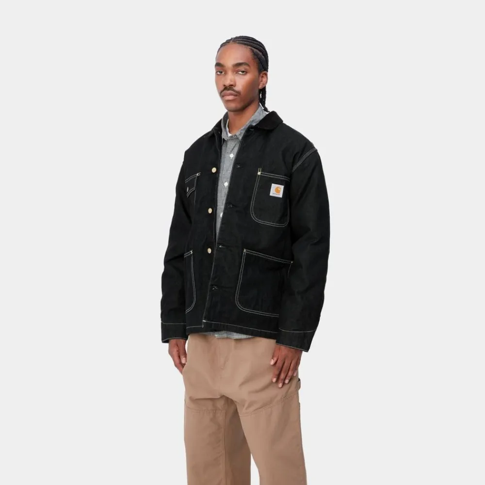 Mænd Carhartt WIP Og Chore Coat (Vinter) - Denim | Sort (En Vask)