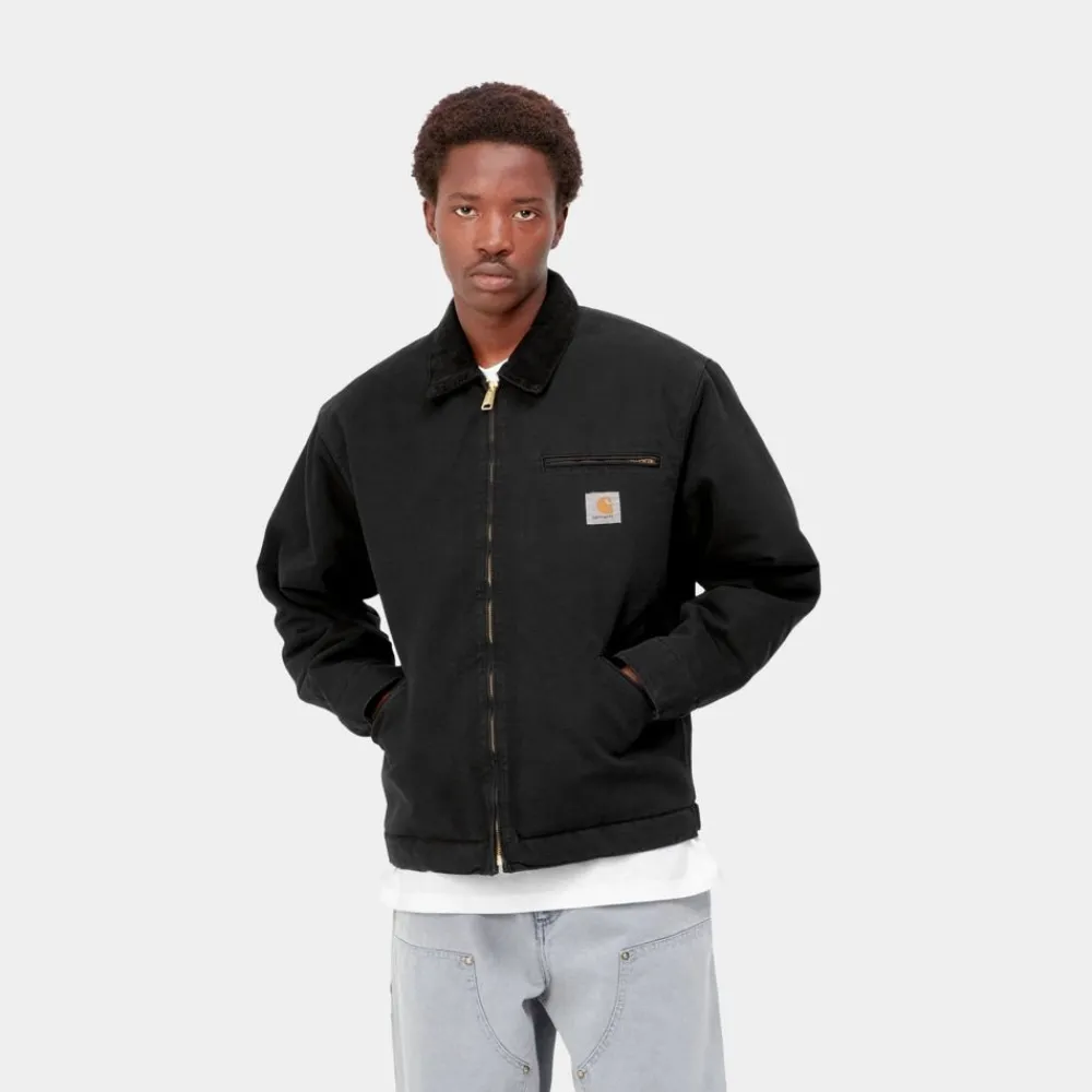 Mænd Carhartt WIP Og Detroit Jacket (Vinter) | Sort (Aeldet Laerred)