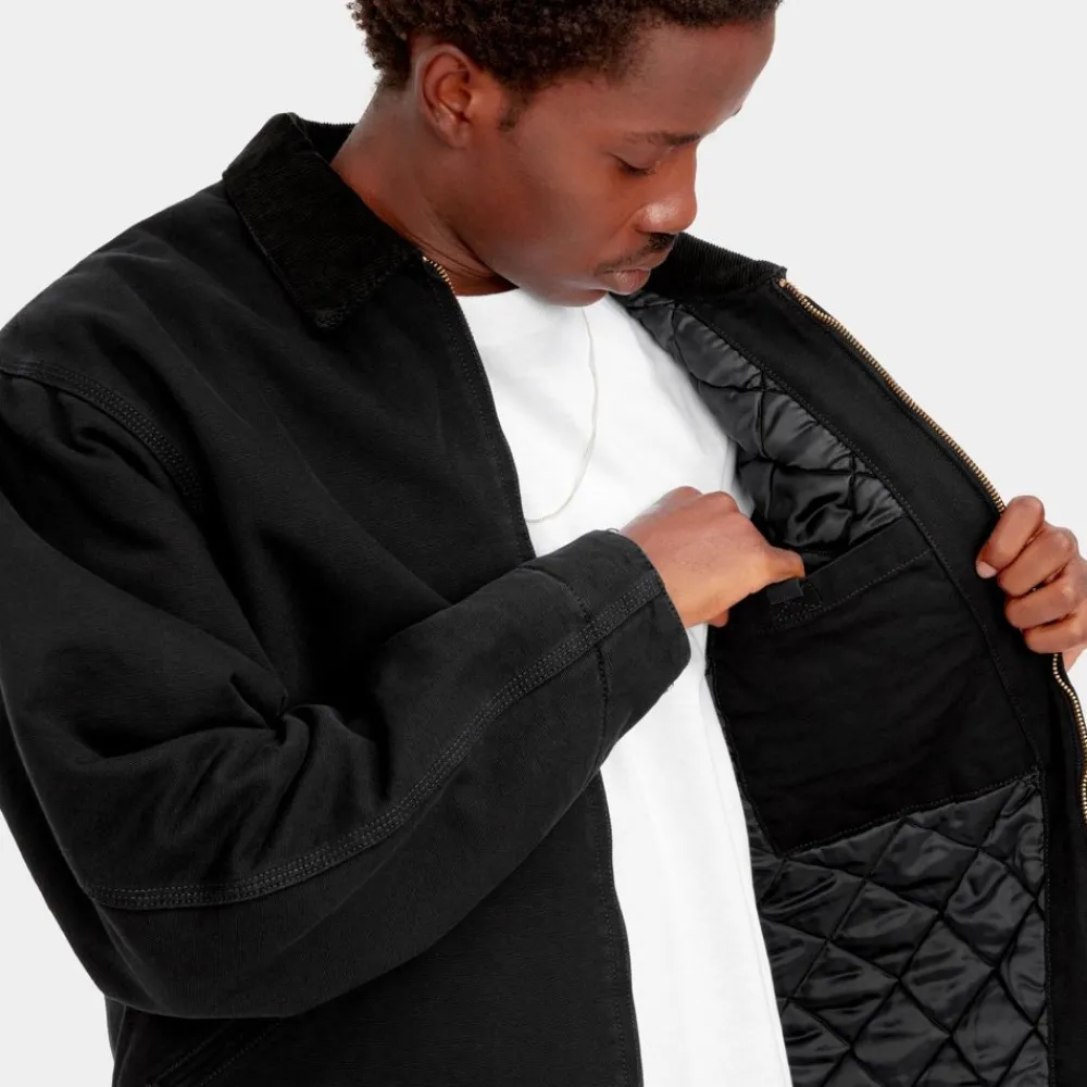 Mænd Carhartt WIP Og Detroit Jacket (Vinter) | Sort (Aeldet Laerred)