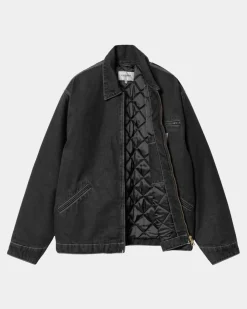 Mænd Carhartt WIP Og Detroit Jakke (Forar) | Sort (Stenvasket)