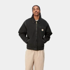 Mænd Carhartt WIP Og Detroit Jakke (Forar) | Sort (Stenvasket)