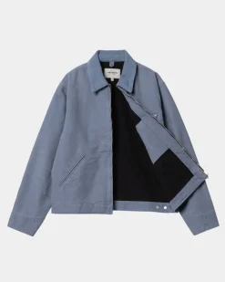 Kvinder Carhartt WIP Og Detroit-Jakke Til Kvinder | Bay Blue / Bay Blue (Gammelt Laerred)