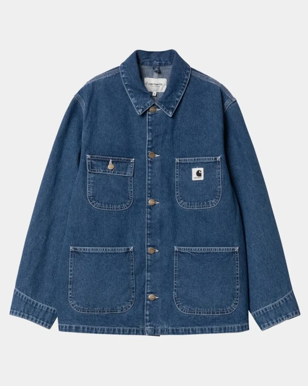 Kvinder Carhartt WIP Og Michigan Frakke Til Kvinder (Forar) - Denim | Bla (Stenvasket)