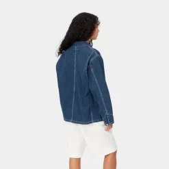 Kvinder Carhartt WIP Og Michigan Frakke Til Kvinder (Forar) - Denim | Bla (Stenvasket)