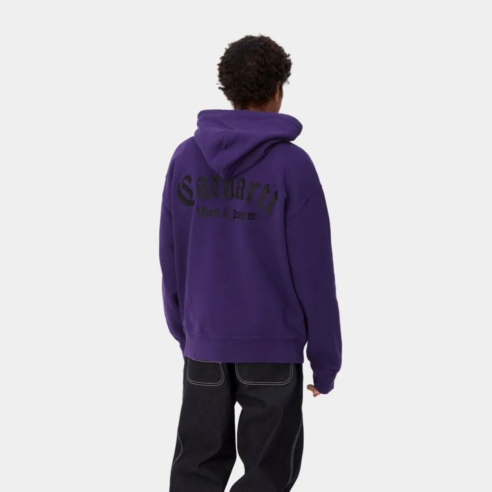 Mænd Carhartt WIP Onyx Script Sweatshirt Med Haette | Tyrian