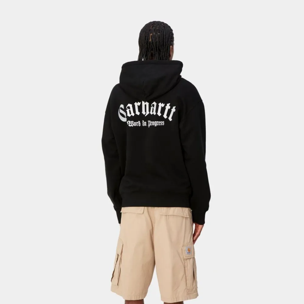 Mænd Carhartt WIP Onyx Script Sweatshirt Med Haette | Sort