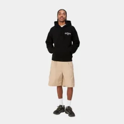 Mænd Carhartt WIP Onyx Script Sweatshirt Med Haette | Sort