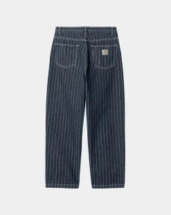 Mænd Carhartt WIP Orlean Stripe Bukser | Bla/Hvid (Stenvasket)