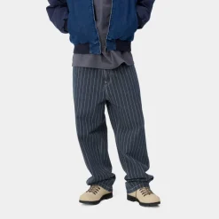 Mænd Carhartt WIP Orlean Stripe Bukser | Bla/Hvid (Stenvasket)
