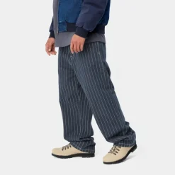 Mænd Carhartt WIP Orlean Stripe Bukser | Bla/Hvid (Stenvasket)