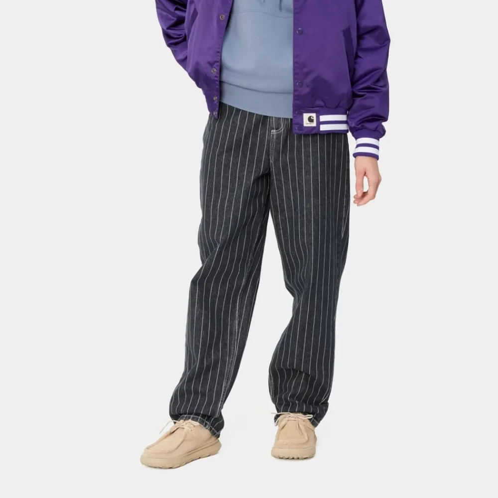 Kvinder Carhartt WIP Orlean Stripe Bukser Til Kvinder | Sort/Hvid (Stenvasket)
