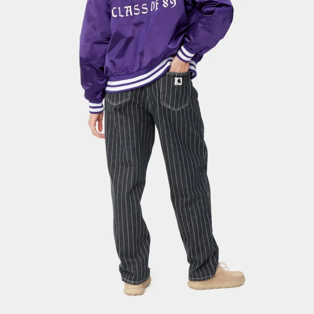 Kvinder Carhartt WIP Orlean Stripe Bukser Til Kvinder | Sort/Hvid (Stenvasket)