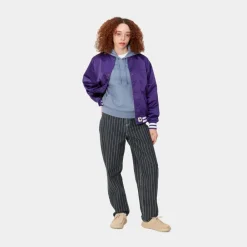 Kvinder Carhartt WIP Orlean Stripe Bukser Til Kvinder | Sort/Hvid (Stenvasket)