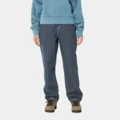 Kvinder Carhartt WIP Orlean Stripe-Bukser Til Kvinder | Bla/Hvid (Stenvasket)