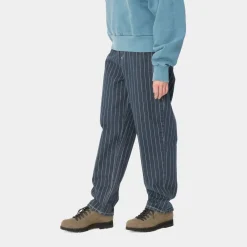 Kvinder Carhartt WIP Orlean Stripe-Bukser Til Kvinder | Bla/Hvid (Stenvasket)