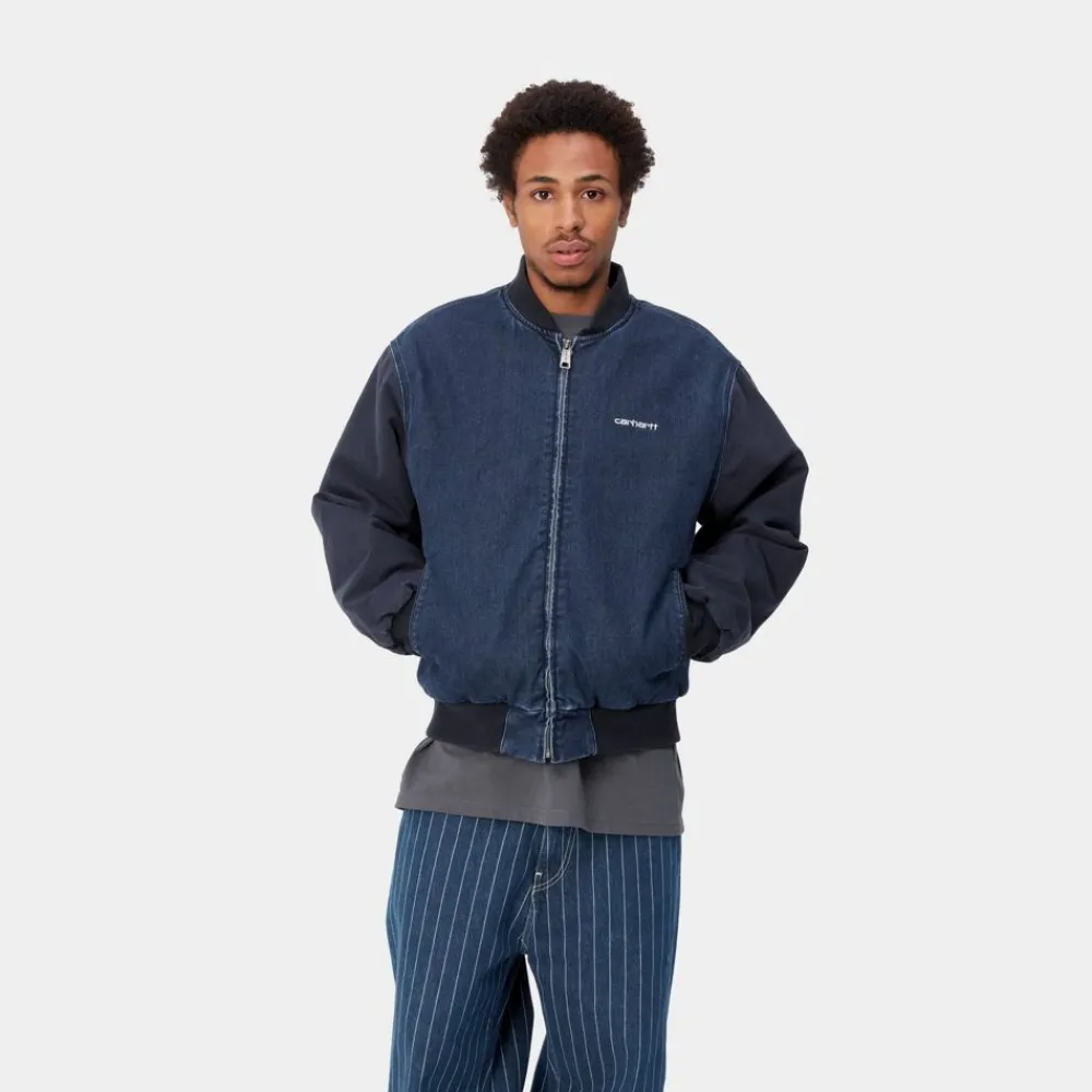 Mænd Carhartt WIP Paxon Bombefly | Bla/Mork Navy (Stenvasket)