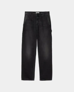 Kvinder Carhartt WIP Pierce Pant Straight - Denim | Sort (Mork Brugt Vask)