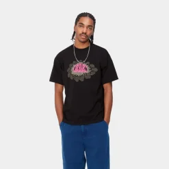 Mænd Carhartt WIP Pixel Flower T-Shirt | Sort