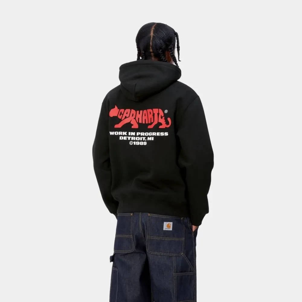 Mænd Carhartt WIP Rocky Script Sweatshirt Med Haette | Sort