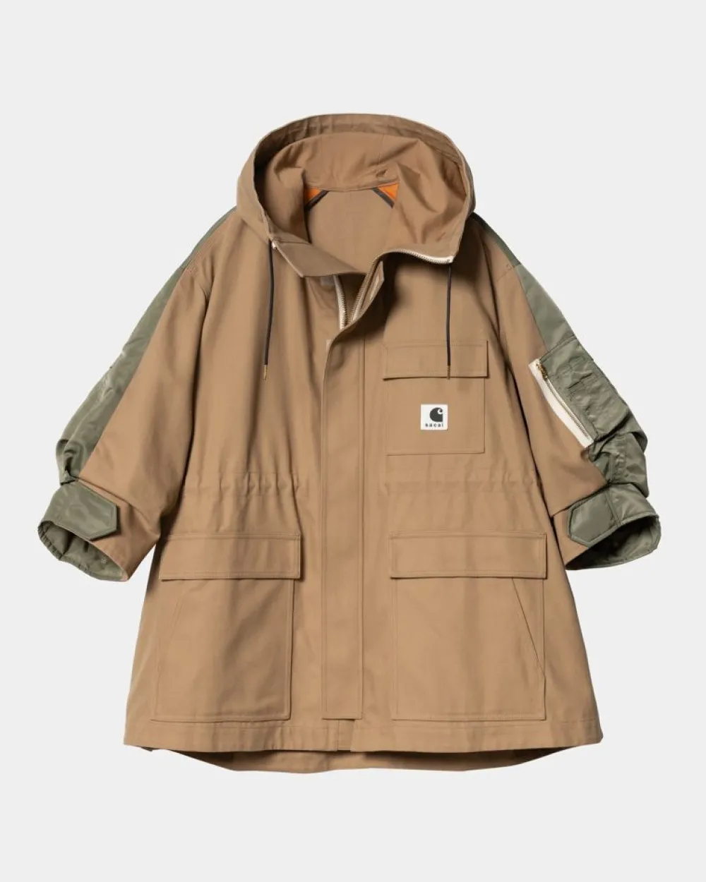 Kvinder Carhartt WIP Sacai X And X Nylon Twill Frakke | Beige / Khaki