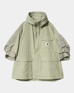 Kvinder Carhartt WIP Sacai X And X Nylon Twill Frakke | Lysegron / Lys Khaki