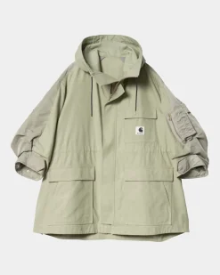 Kvinder Carhartt WIP Sacai X And X Nylon Twill Frakke | Lysegron / Lys Khaki