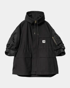 Kvinder Carhartt WIP Sacai X And X Nylon Twill Frakke | Sort