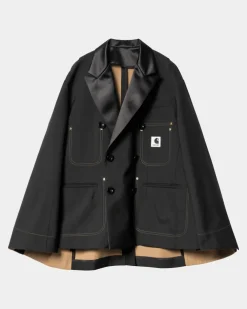 Kvinder Carhartt WIP Sacai X Suiting Bonding-Jakke Til Kvinder | Sort