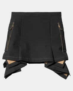 Kvinder Carhartt WIP Sacai X Suiting Bonding-Nederdel Til Kvinder | Sort