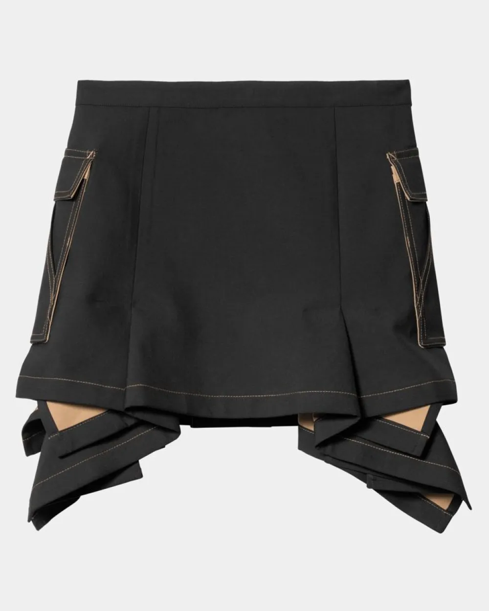 Kvinder Carhartt WIP Sacai X Suiting Bonding-Nederdel Til Kvinder | Sort