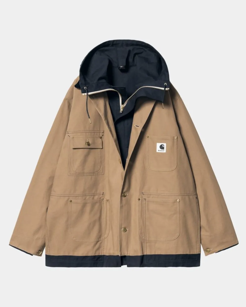 Mænd Carhartt WIP Sacai X Vendbar Andefrakke | Beige / Navy