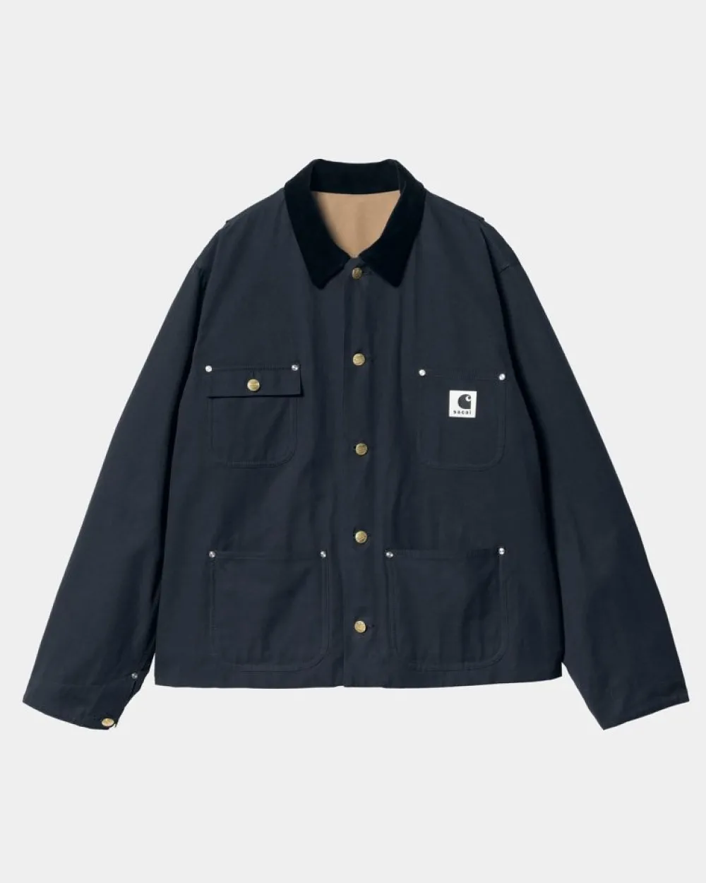 Mænd Carhartt WIP Sacai X Vendbar Andejakke | Beige / Navy