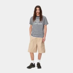 Mænd Carhartt WIP Scotty Stripe Atletisk T-Shirt | Bla / Sonic Solv