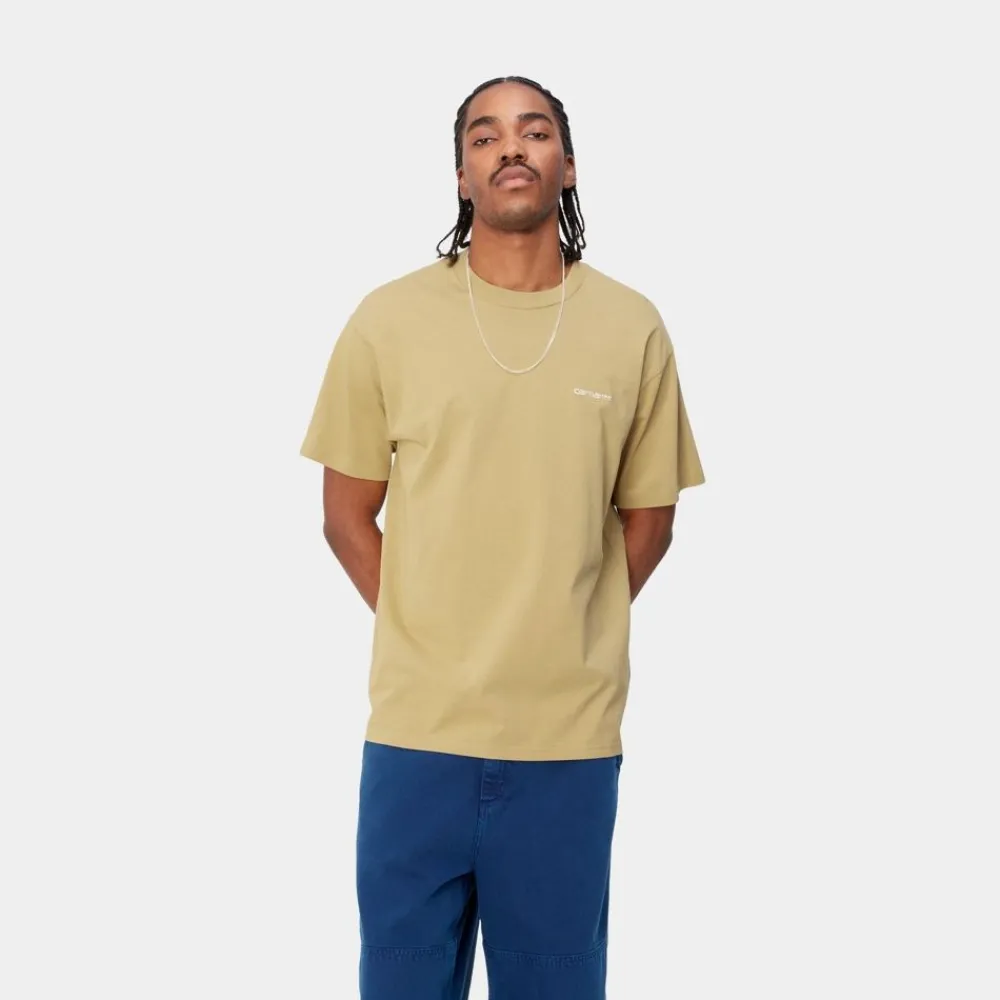 Mænd Carhartt WIP Script Broderi T-Shirt | Agat