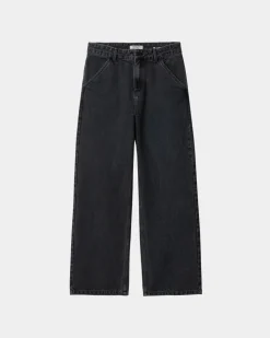 Kvinder Carhartt WIP Simple Bukser Til Kvinder - Denim | Sort (Heavy Stone Vask)