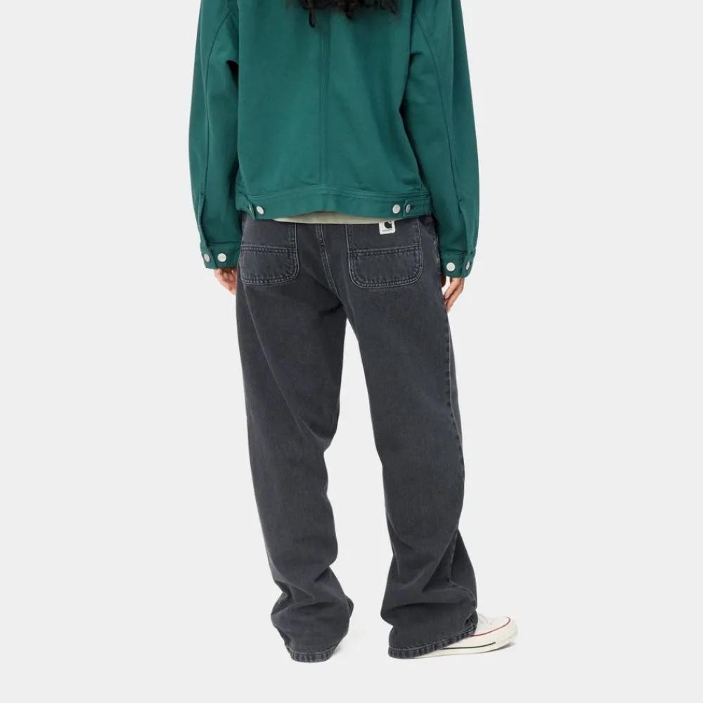 Kvinder Carhartt WIP Simple Bukser Til Kvinder - Denim | Sort (Heavy Stone Vask)