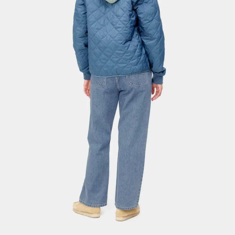 Kvinder Carhartt WIP Simple Bukser Til Kvinder - Denim | Bla (Heavy Stone Vask)