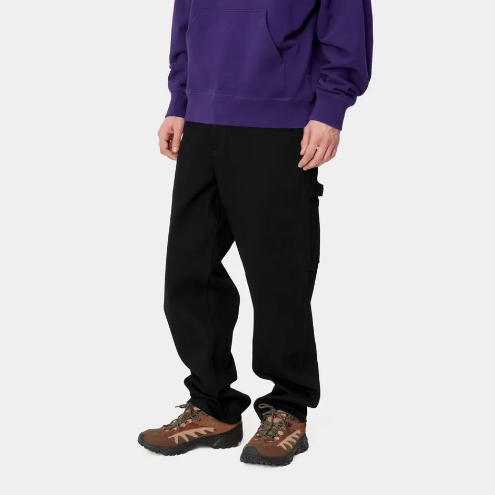 Mænd Carhartt WIP Single Knee Bukser - Denim | Sort (Stiv)