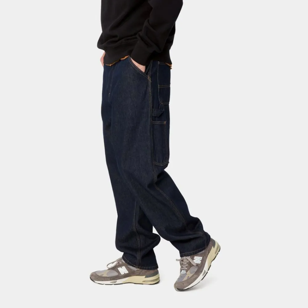 Mænd Carhartt WIP Single Knee Pant - Denim | Bla (Skyllet)