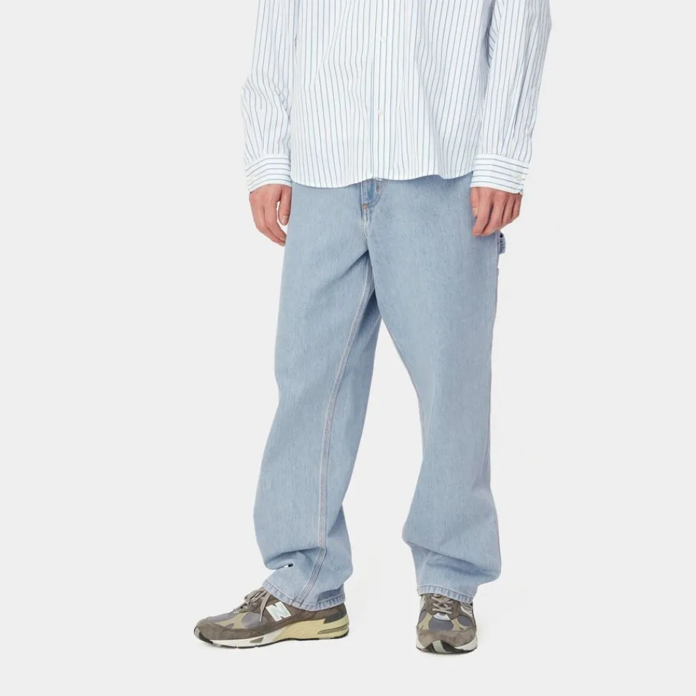 Mænd Carhartt WIP Single Knee Pant - Denim | Bla (Tung Sten Bleget)