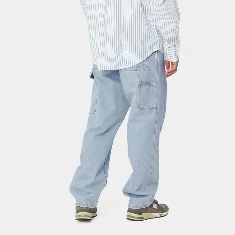 Mænd Carhartt WIP Single Knee Pant - Denim | Bla (Tung Sten Bleget)