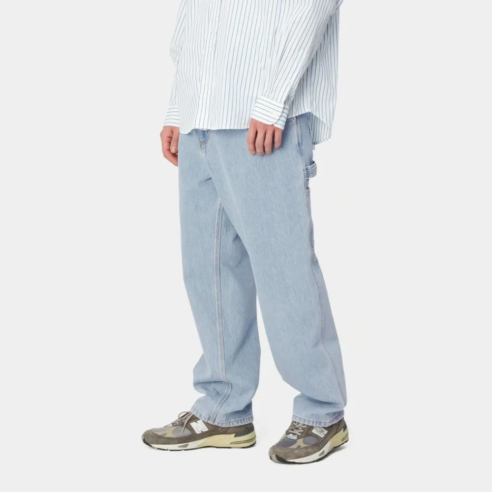Mænd Carhartt WIP Single Knee Pant - Denim | Bla (Tung Sten Bleget)