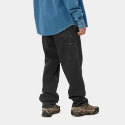 Mænd Carhartt WIP Single Knee Pant - Denim | Sort (Stenvasket)