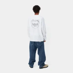 Mænd Carhartt WIP Spree Langaermet T-Shirt | Hvid