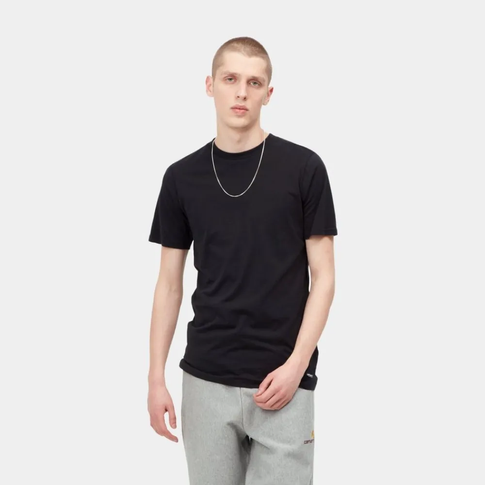 Mænd Carhartt WIP Standard T-Shirt Med Rund Hals (2 Pack) | Sort + Sort