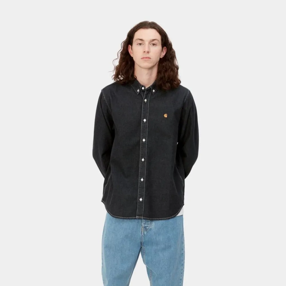 Mænd Carhartt WIP Weldon Skjorte | Sort (Stenvasket)